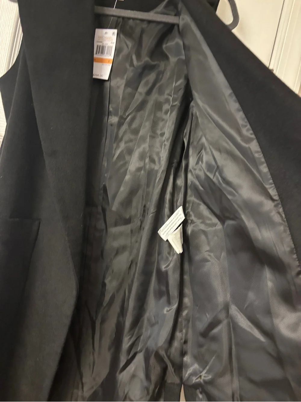 NWT Michael Kors Sleeveless Belted Wool Blend Wrap Coat Black Sz S $295